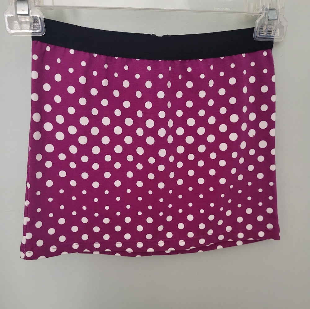 P.S. Aeropostale Girls Size 8 Polka Dot Stretch Skirt Purple White